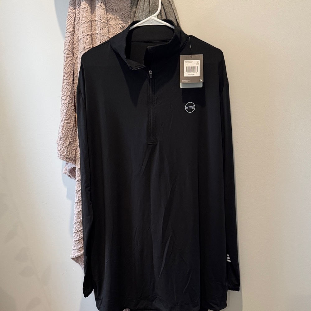 Black Half-Zip Pullover